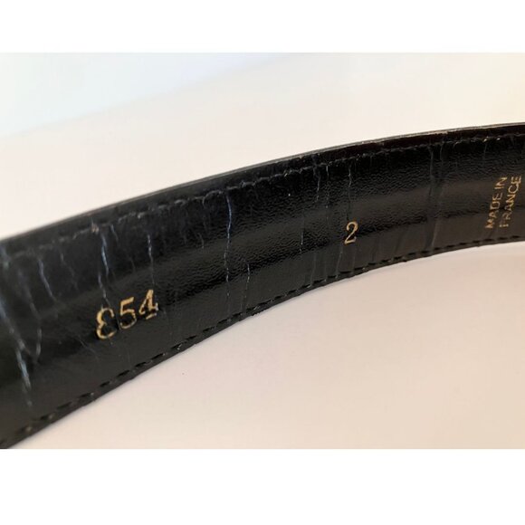 YSL Rive Gauche Vintage Wooden Buckle Belt 27.5" Waist x 1" - Picture 7 of 7